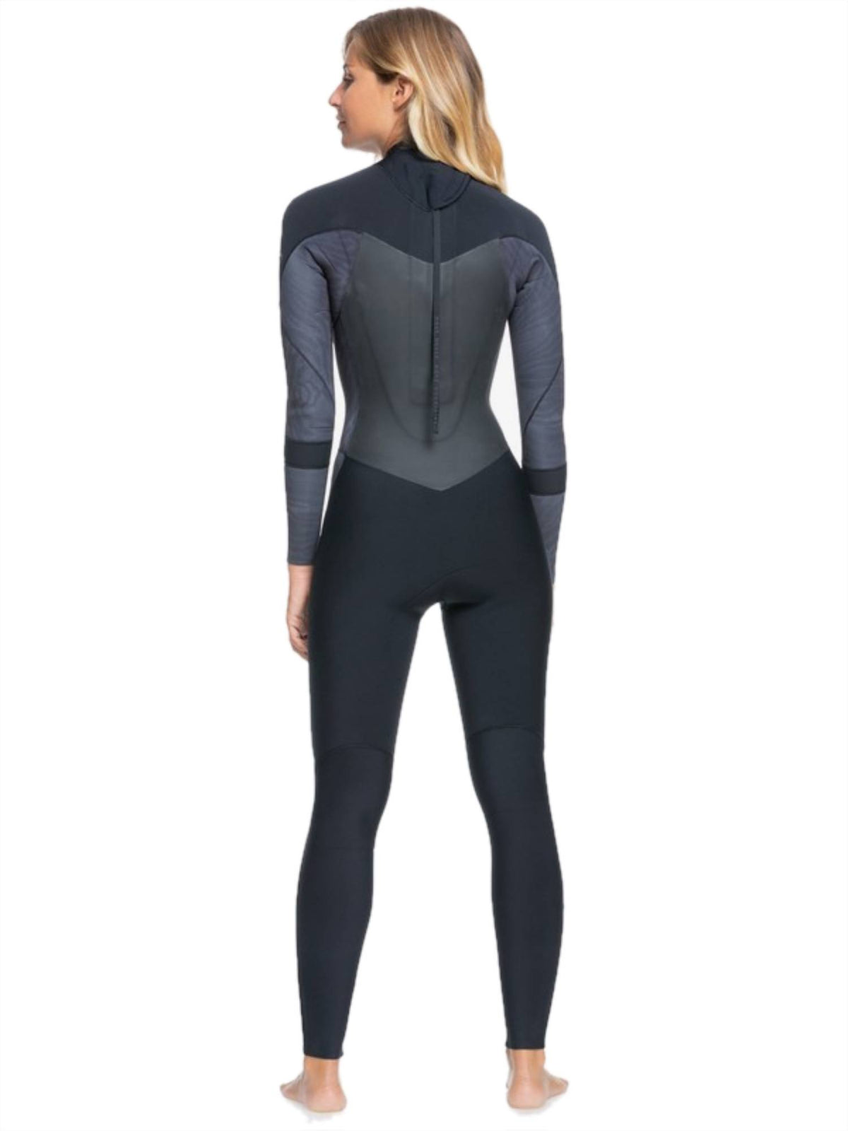 Roxy Syncro 3/2mm Back-Zip GBS Womens Fullsuit Wetsuit XKKK-Black-Black-Black 2
