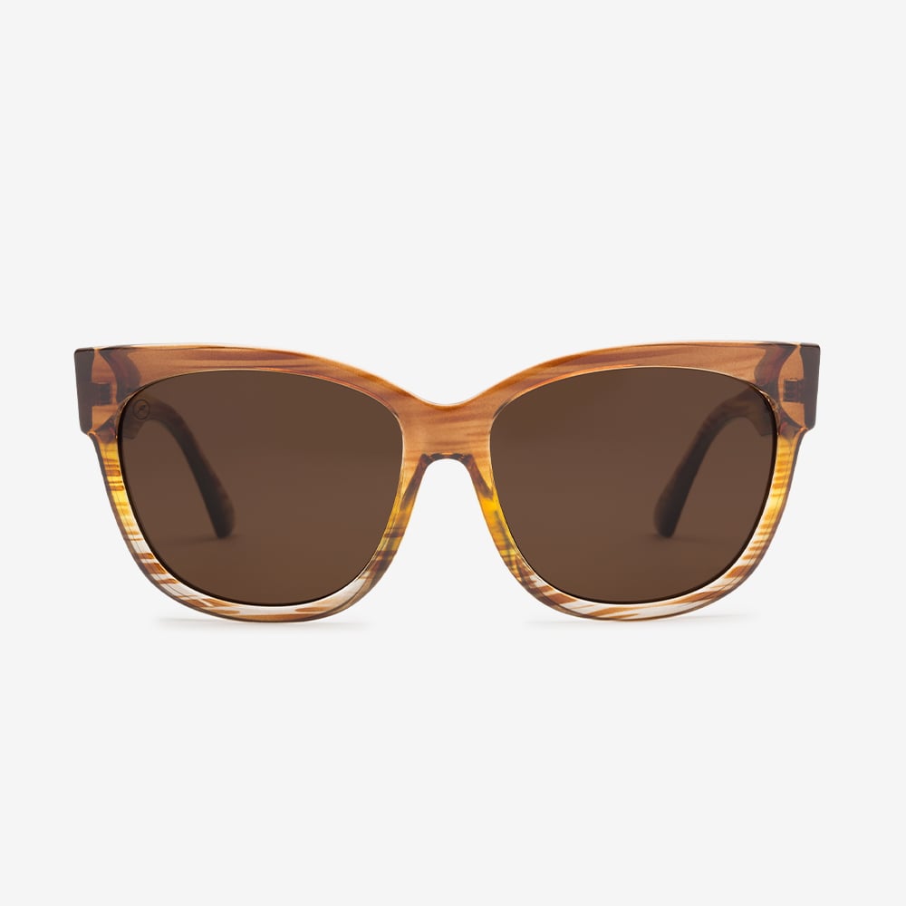 Electric Danger Cat Polarized Sunglasses Peach Bronze Oversized