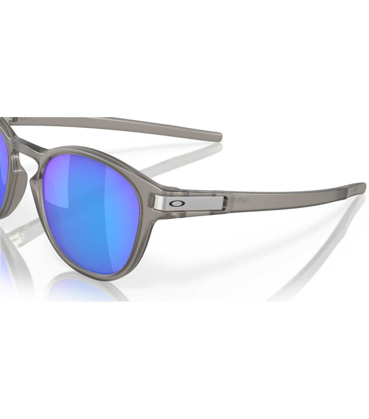 Oakley Latch Polarized Sunglasses Matte Grey Ink Prizm Sapphire Round