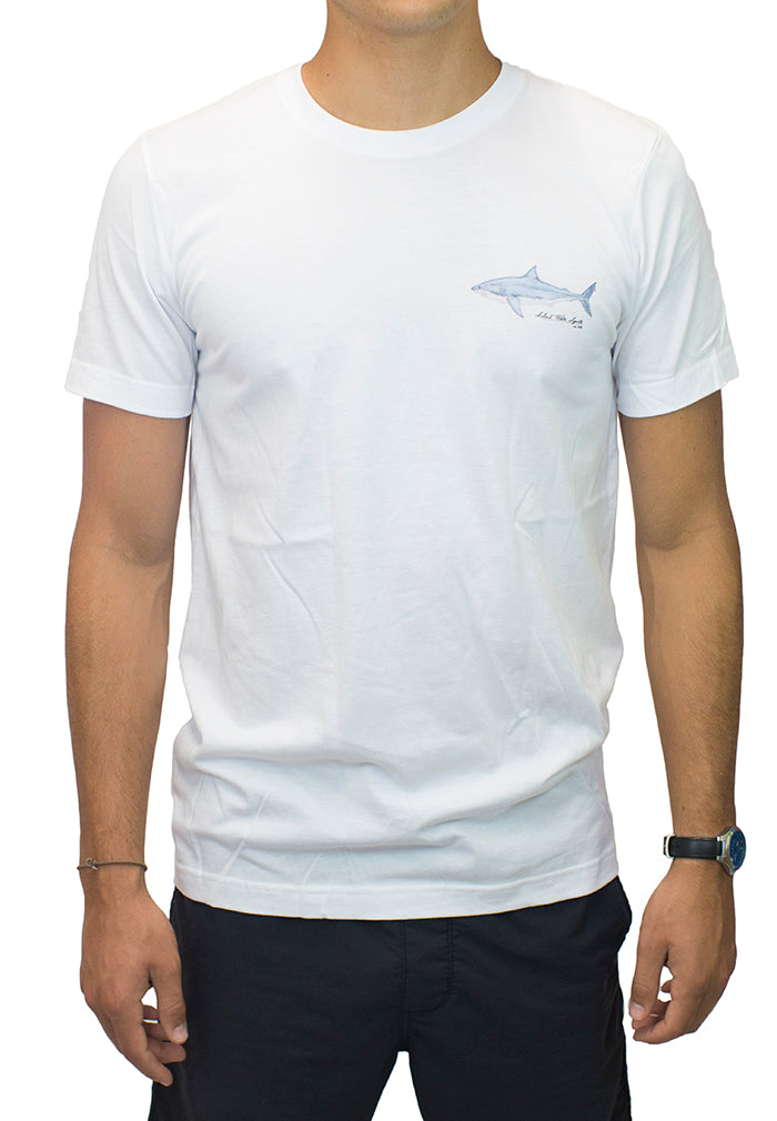 Island Water Sports Watercolor Shark S/S Tee White M