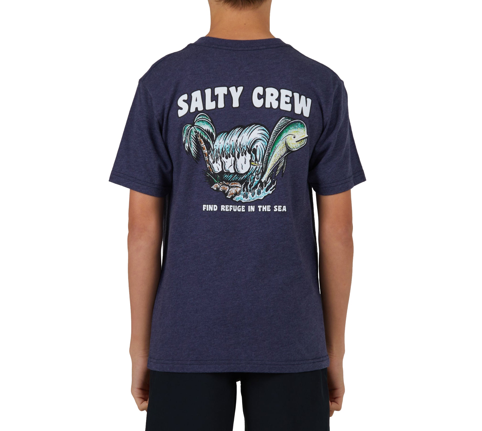 Salty Crew Shaka Boys SS Tee NavyHeather XL