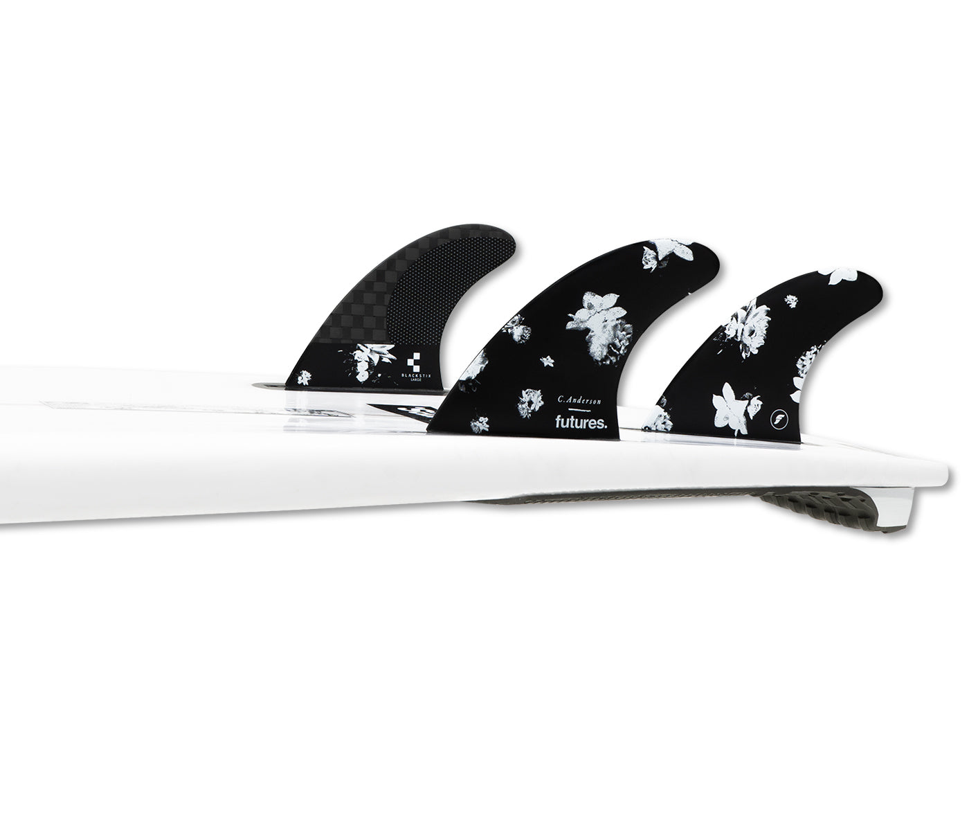 Futures Fins Ando Blackstix Thruster Fin Set Black L