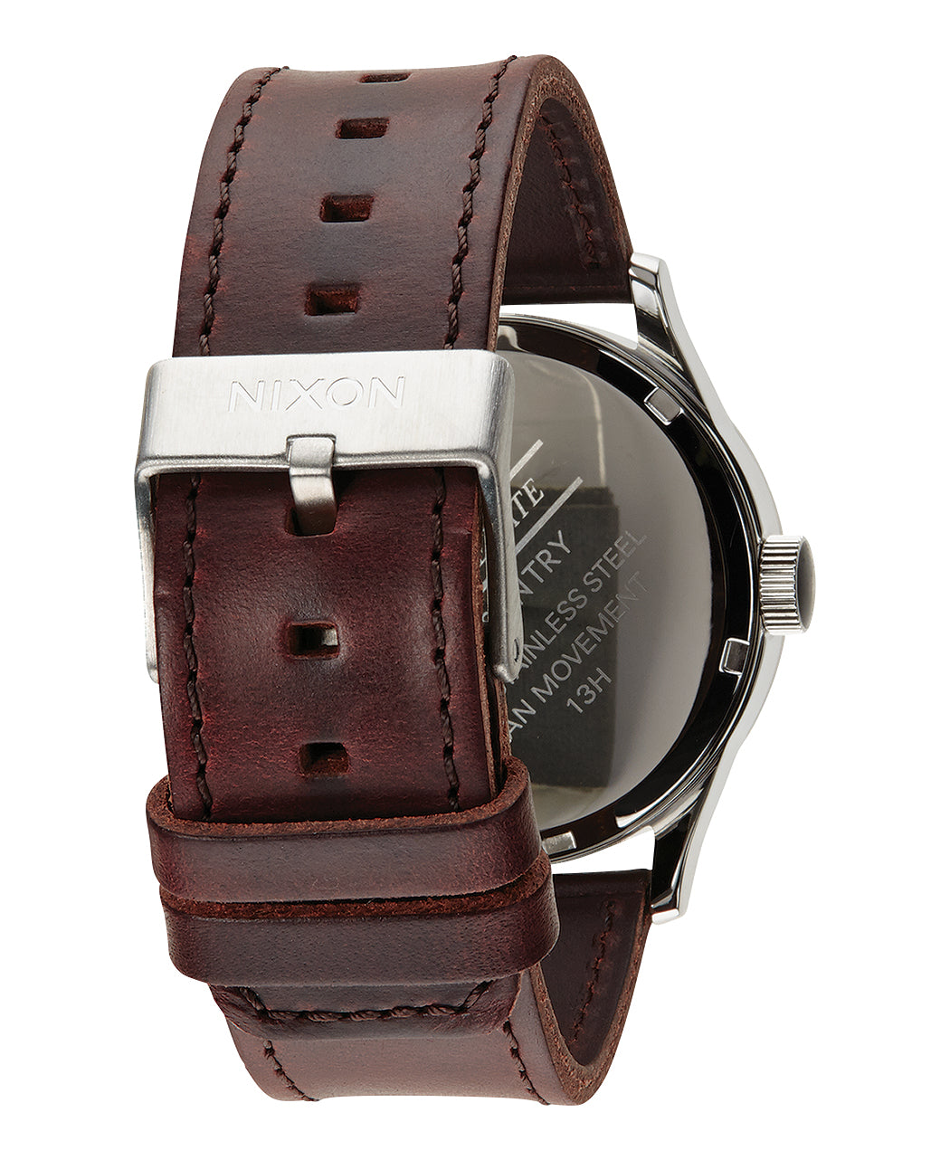 Nixon The Sentry Leather Watch 1524-Blue-Brown