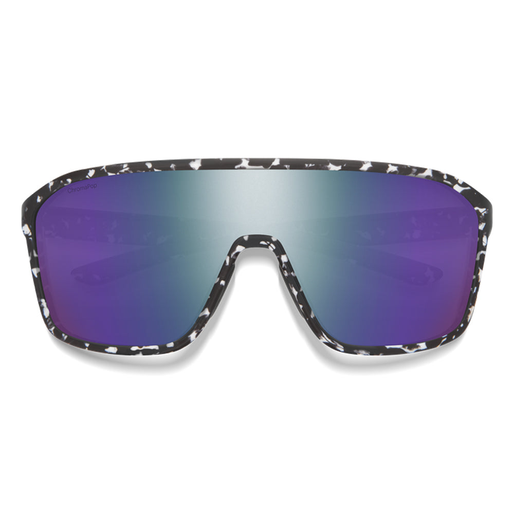 Smith Boomtown Polarized Sunglasses MatteBlackMarble VioletMirror