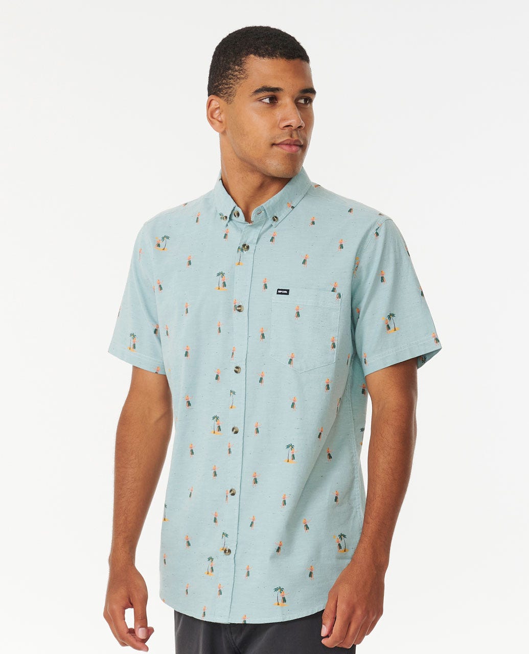 Rip Curl Hula Breach SS Shirt 3458-DustyBlue M