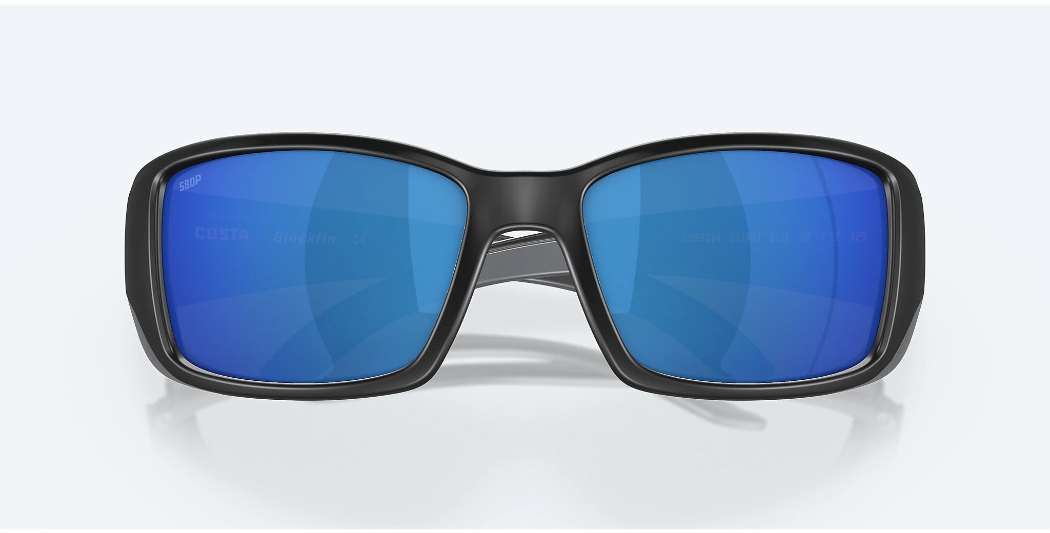 Costa Del Mar Blackfin Polarized Sunglasses MatteBlack BlueMirror580p Sport