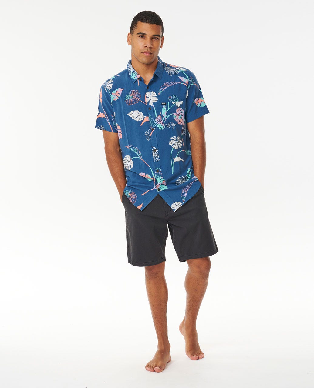 Rip Curl Mod Tropics SS Woven 9741-WashedNavy S