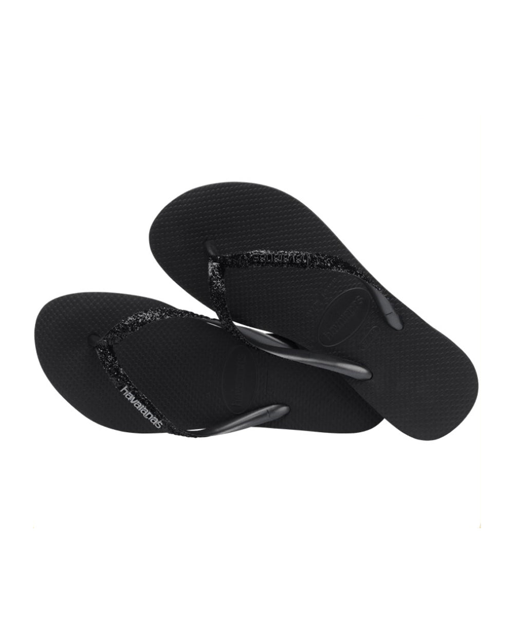 Havaianas Slim Glitter 2 Womens Sandal 4057-Black-Dark Grey 6