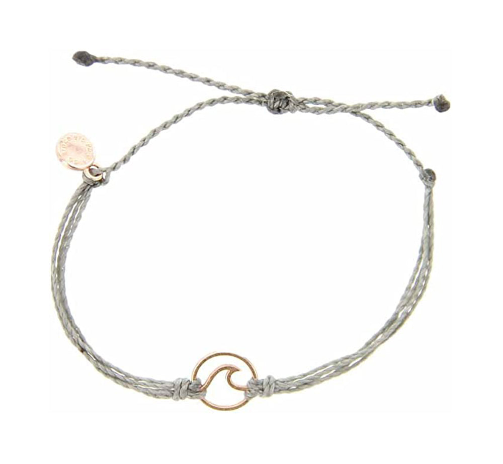 Puravida Rose Gold Wave Bracelet Grey OS