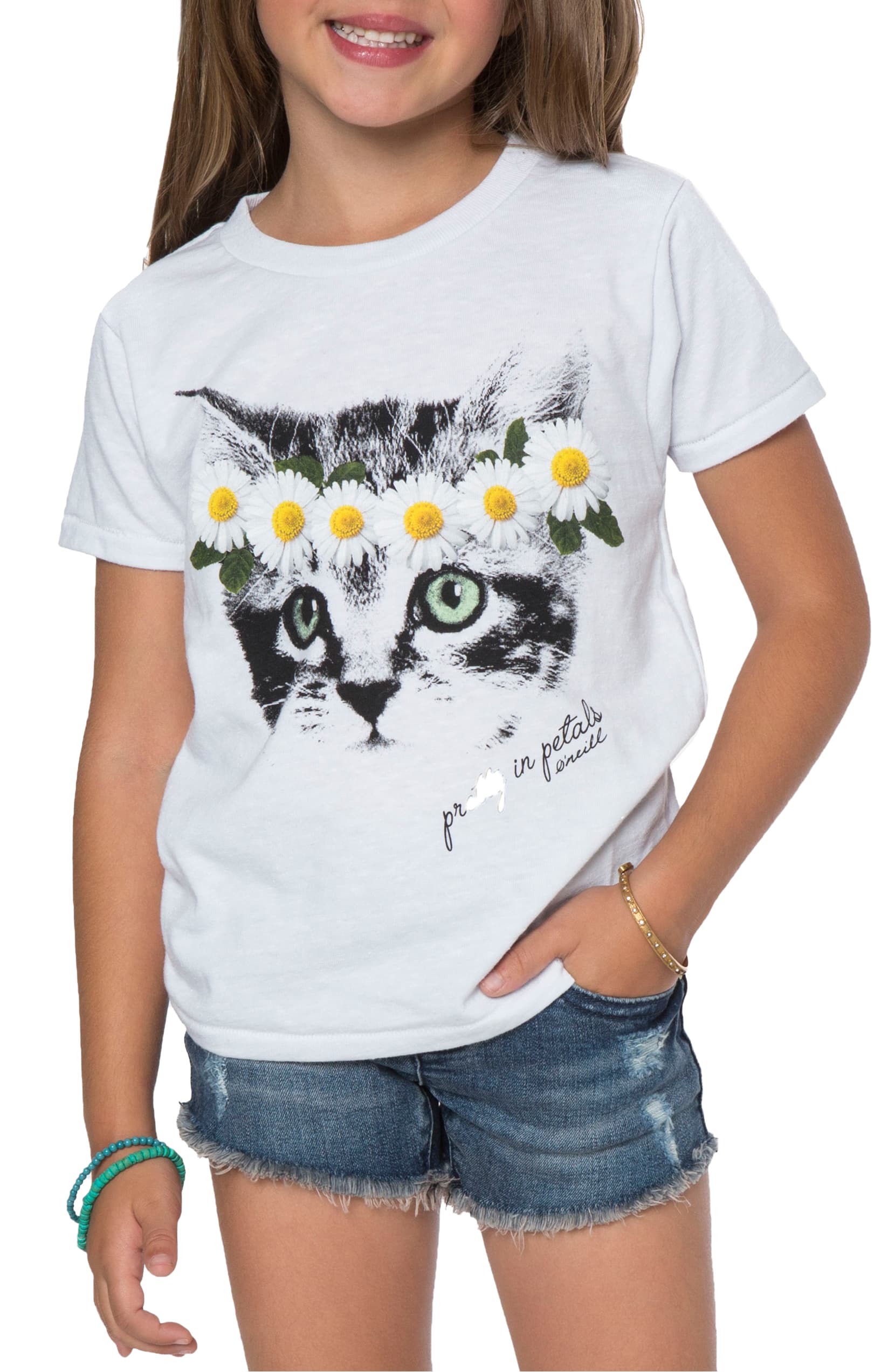 O'Neill Hippie Kitty Tshirt WHT 2T