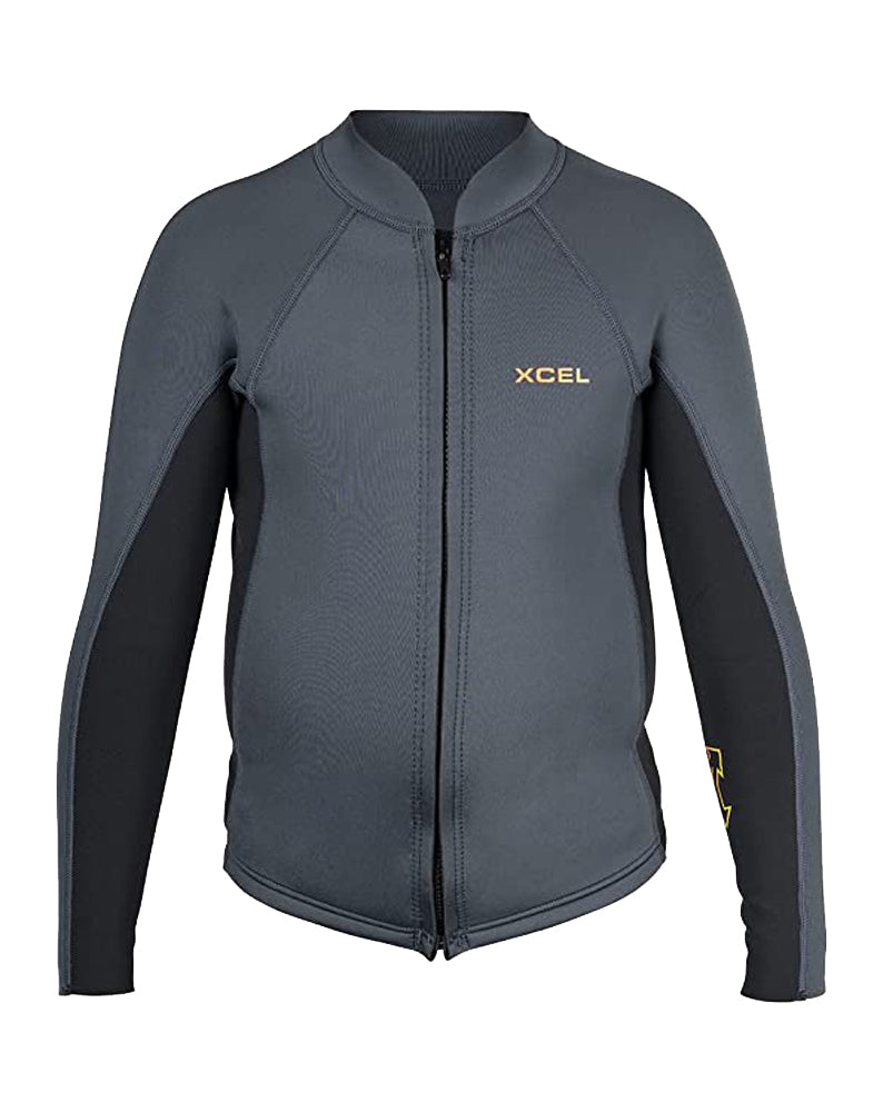Xcel Axis 2/1mm LS Front Zip Boys Wetsuit Jacket GRB-Graphite-Black 4