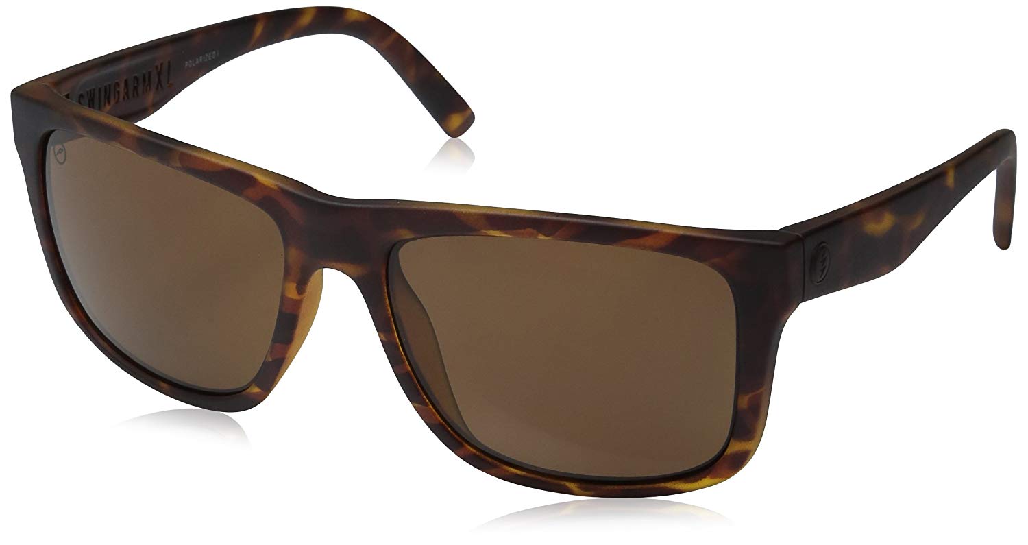 Electric Swingarm XL Polarized Sunglasses Matte-Tort Ohm-Bronze Square