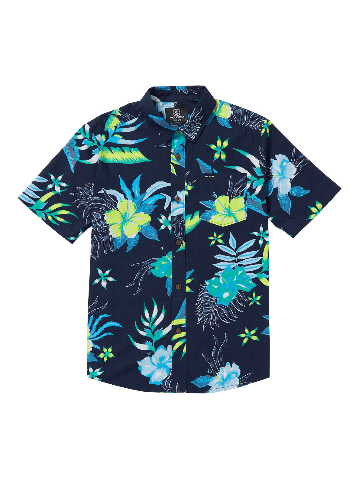 Volcom Boys Sunriser Floral SS Woven NVY M