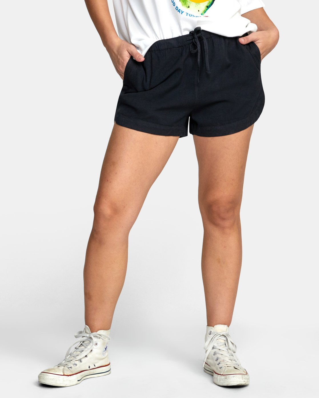 RVCA New Yume Elastic Waist Short BLK-Black M