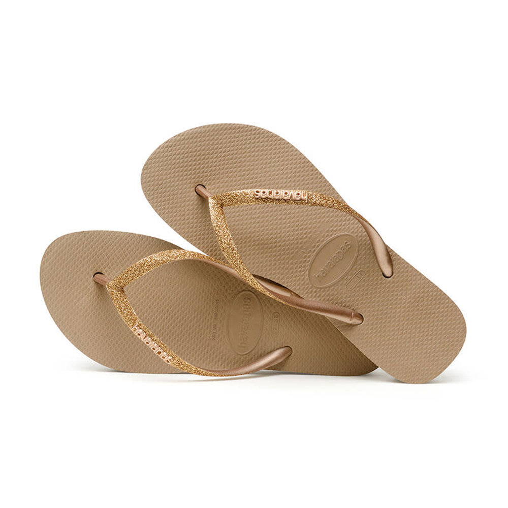 Havaianas Slim Flatform Sparkle Womens Sandal 3581-Rose Gold 9