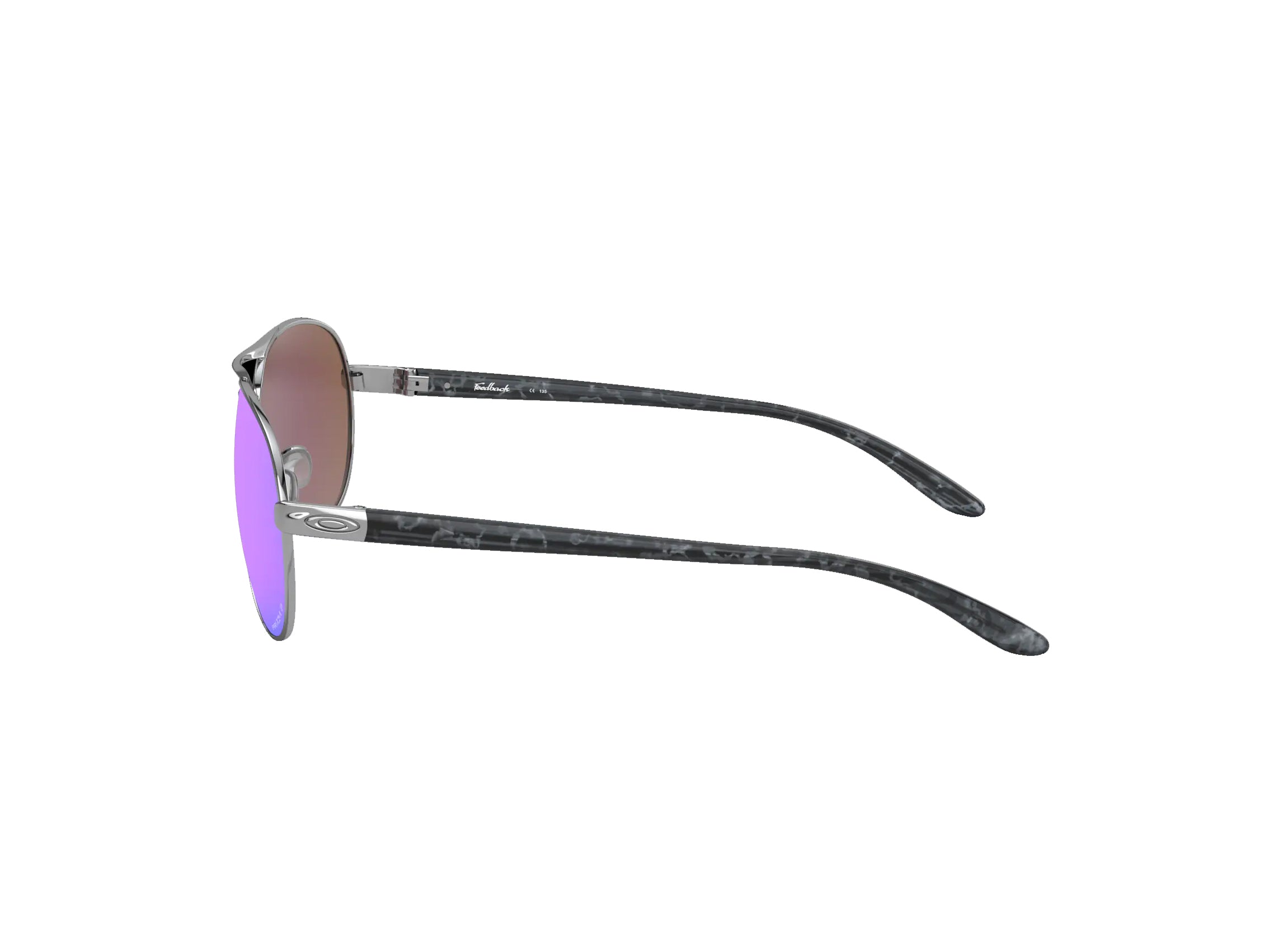 Oakley Feedback Polarized Sunglasses Polished Chrome Prizm Sapphire Aviator