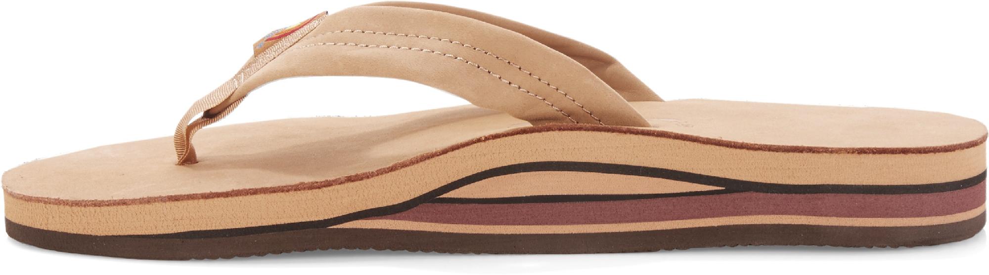Rainbow Double Layer Leather Mens Sandal Sierra Brown L