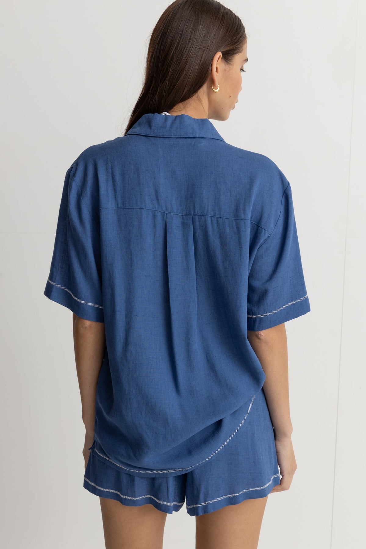 Rhythm Bobby Short Sleeve Shirt BLU L