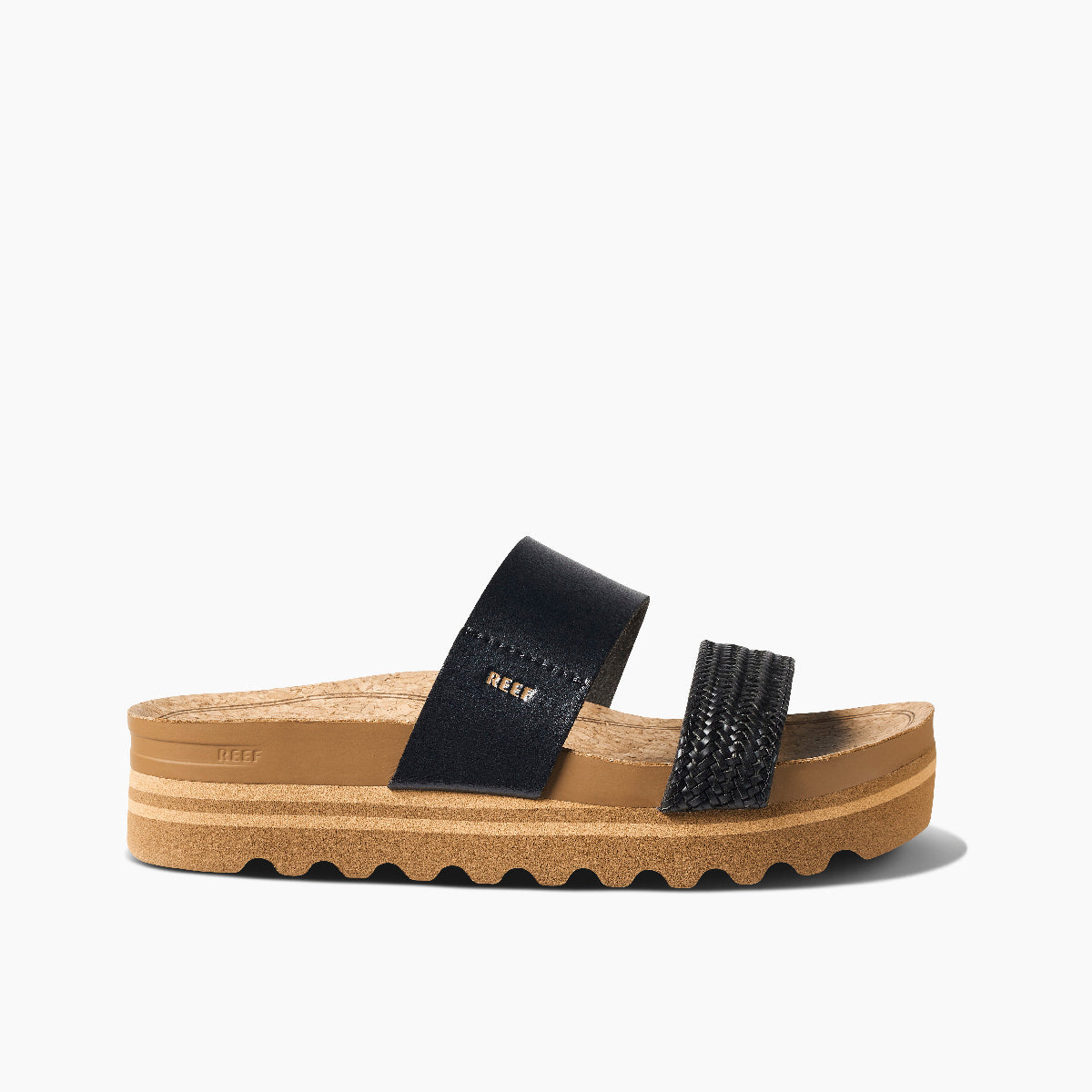 Reef Cushion Vista Hi Womens Sandal Black Braid 8.5