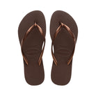 Havaianas Slim Womens Sandal 5964-Dark Brown Metallic 9