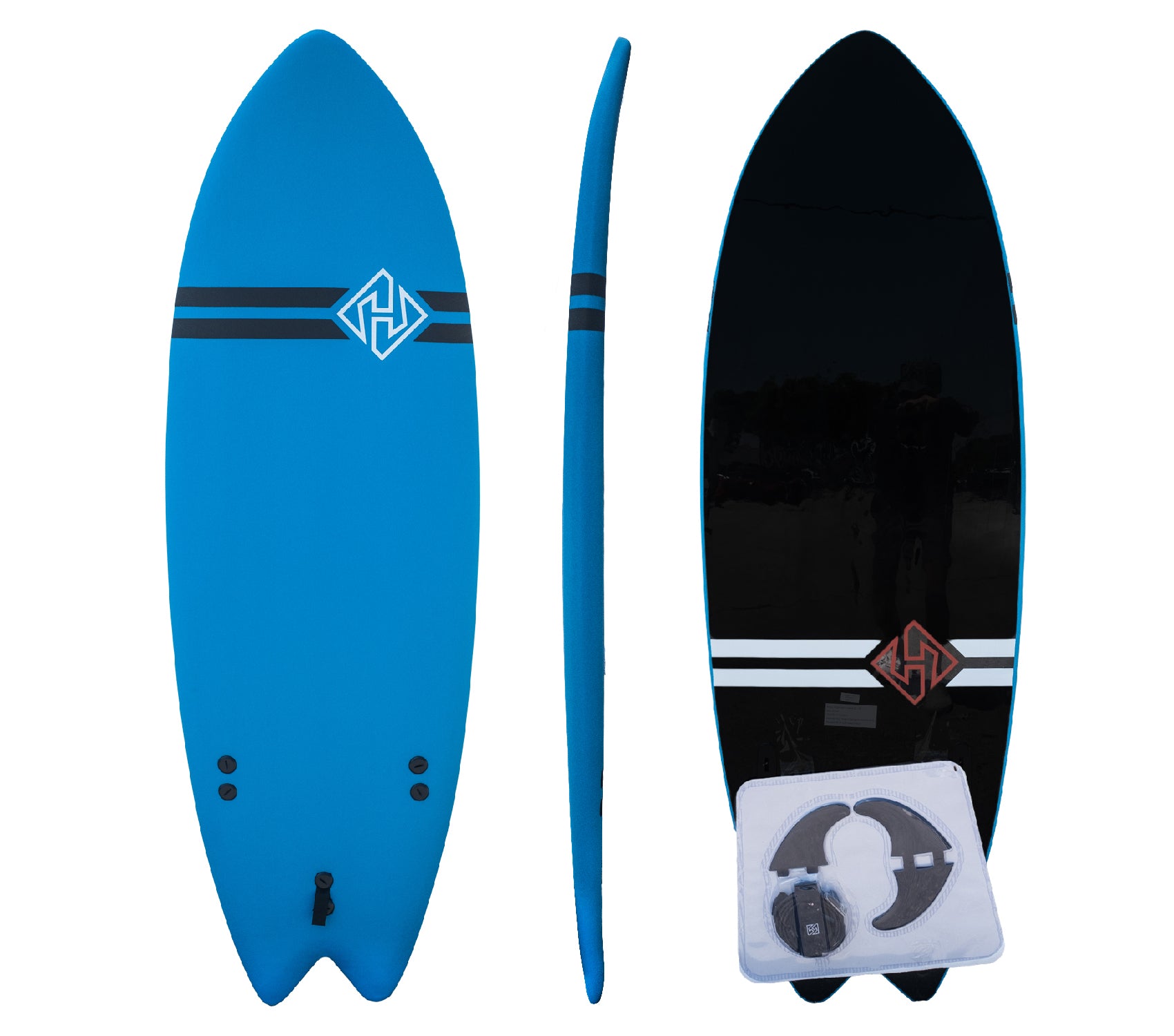 Hubboards Hubblite Foam Baller Blue 5ft8in