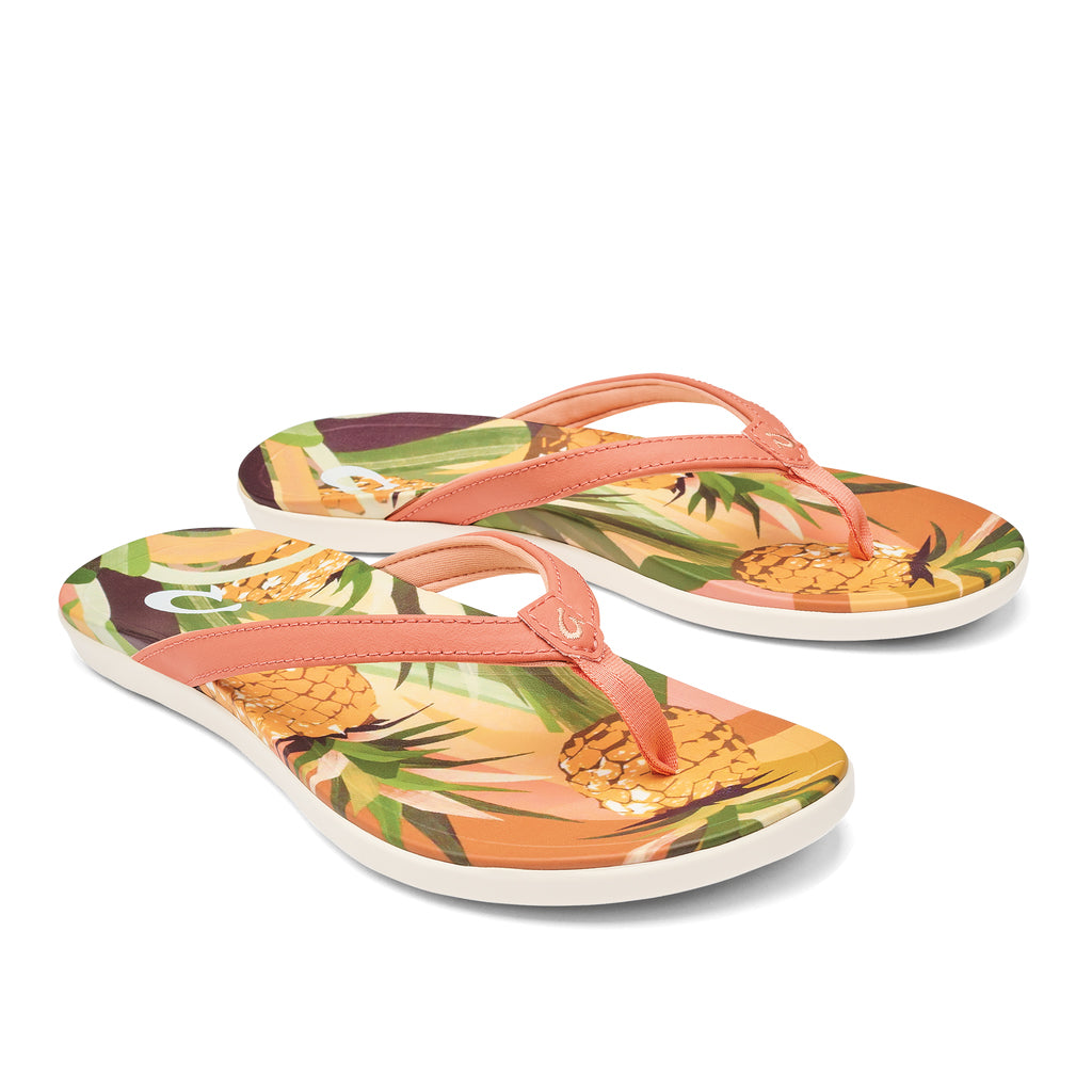 Olukai Ho Opio Hau Womens Sandal VLPZ-Shell Coral-Pineapple 7
