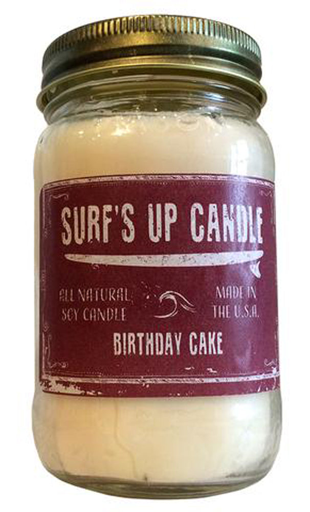 Surf's Up Mason Jar Candle Birthday Cake 16oz