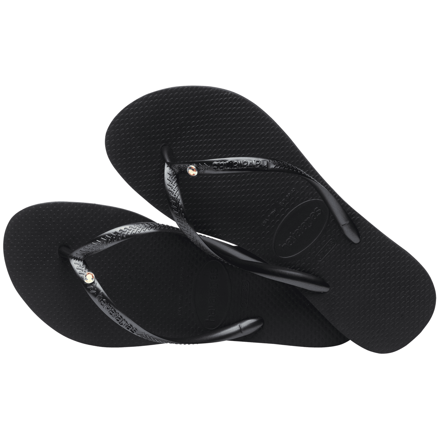 Havaianas Slim Crystal SW 2 Womens Sandal 0090-Black 9