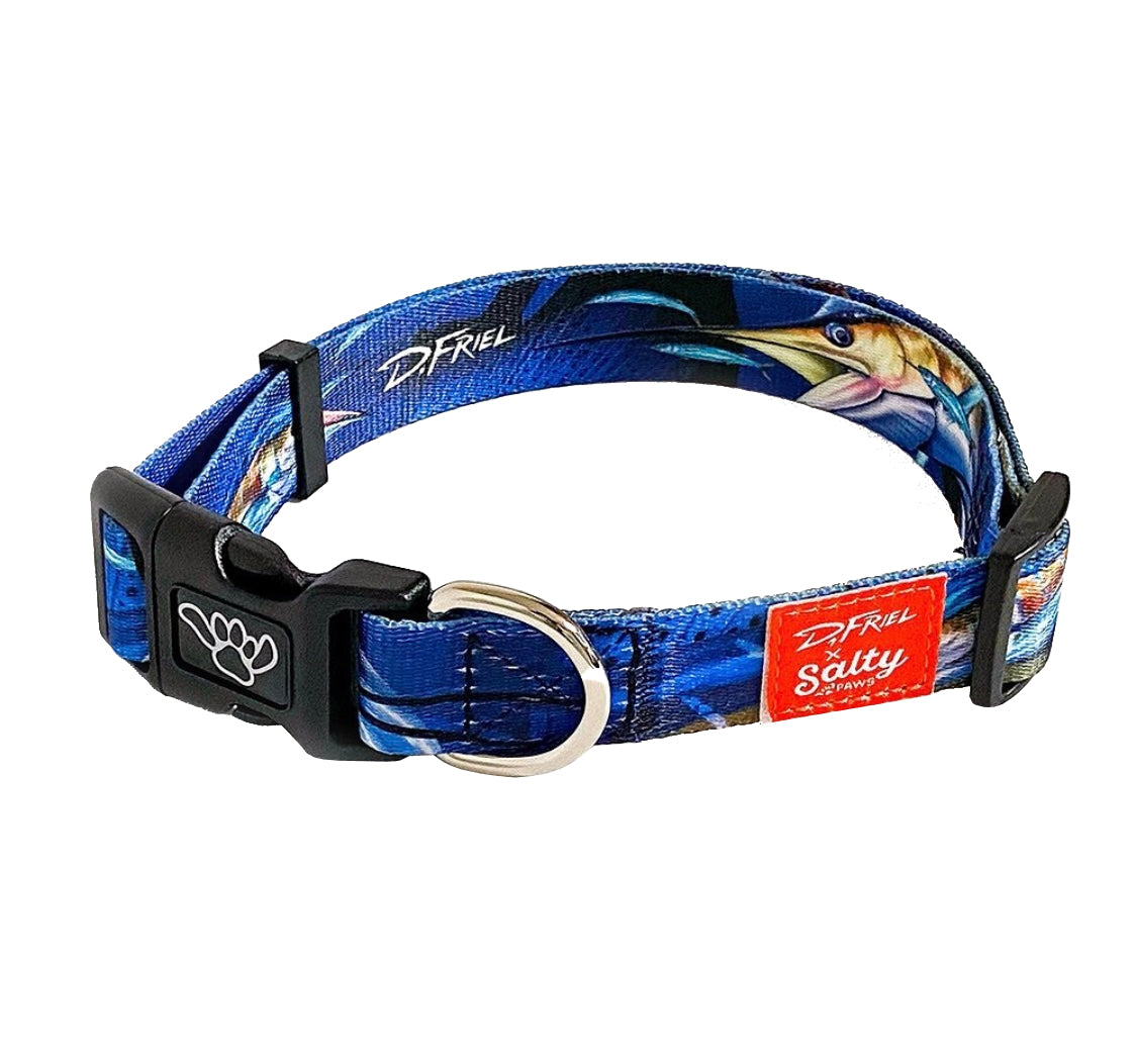 Salty Paws Surfing Dog Collar | Designs for Beach Dogs, Floral, Fishing, Surfing, Hawaiian, Sailfish M