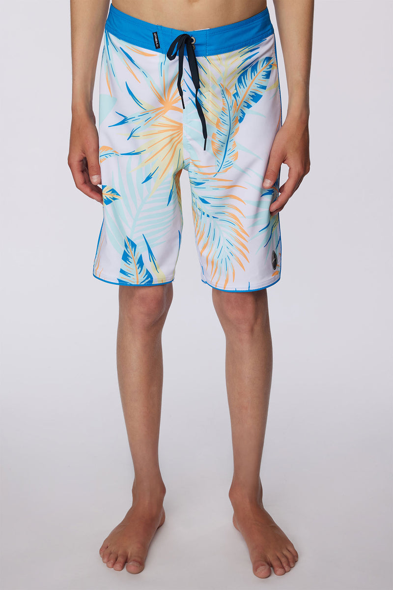 O'Neill Boys Hyperfreak Tropic Shadow Boardshorts WHT 28