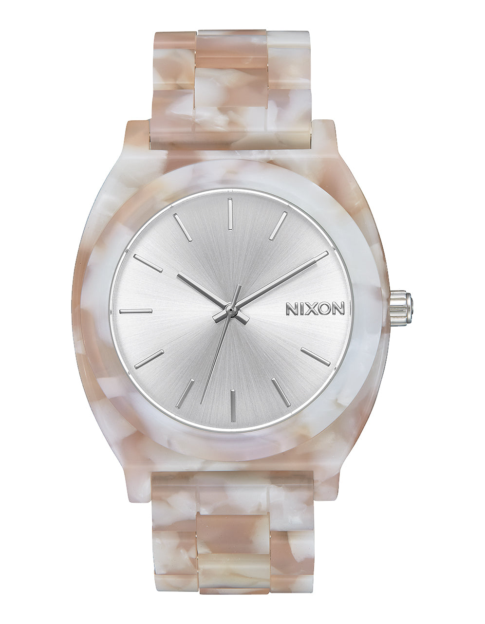 Nixon The Time Teller Acetate Watch Pink-Silver
