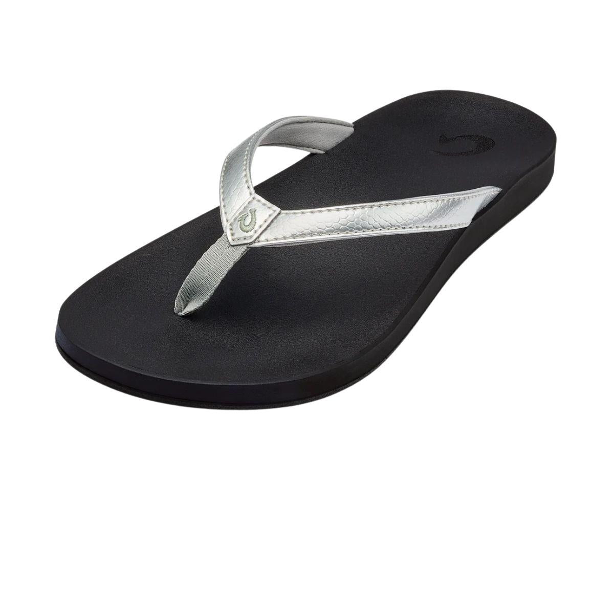 Olukai Puawe Womens Sandal 2K40-Silver-Black 6
