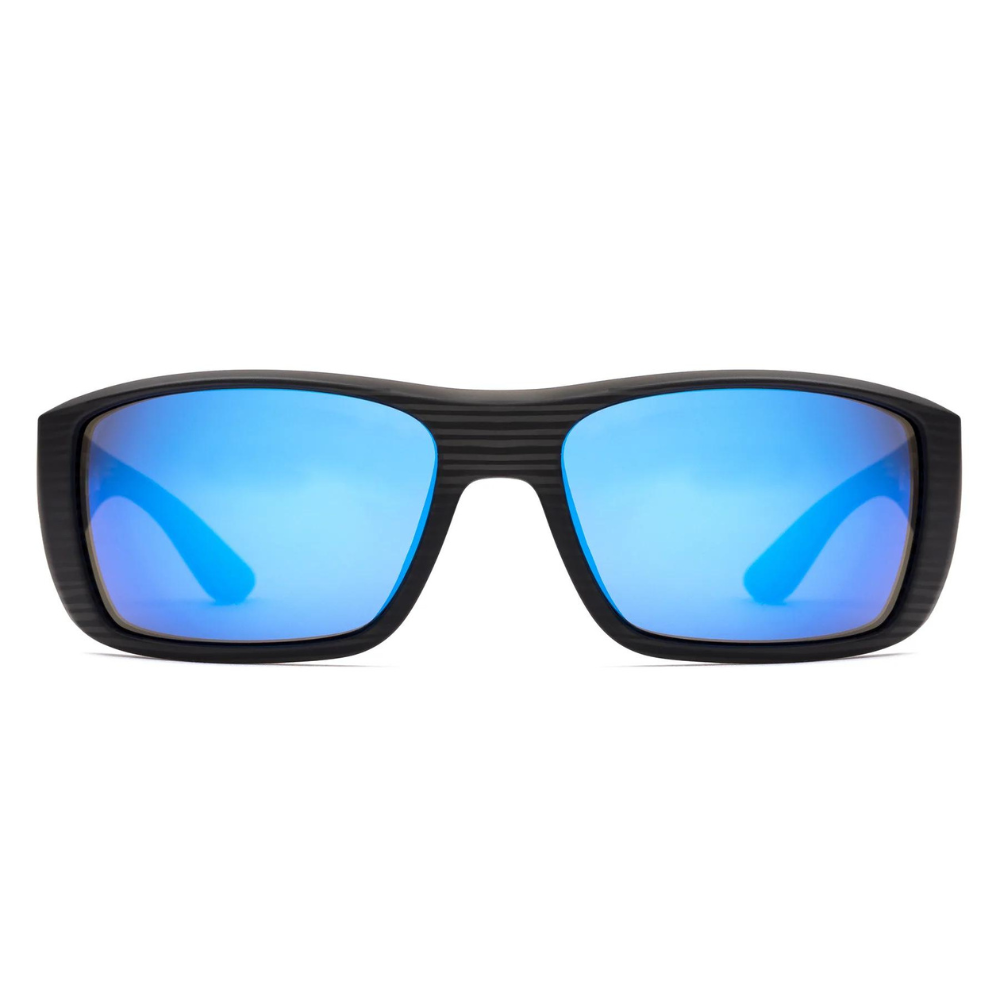 Otis Coastin Slim Polarized Sunglasses BlackWoodlandMatte MirrorBlue