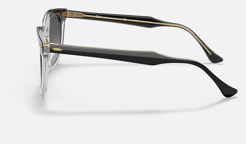 Ray Ban Hawkeye Polarized Sunglasses BlackTransparent GreyGradientPolar