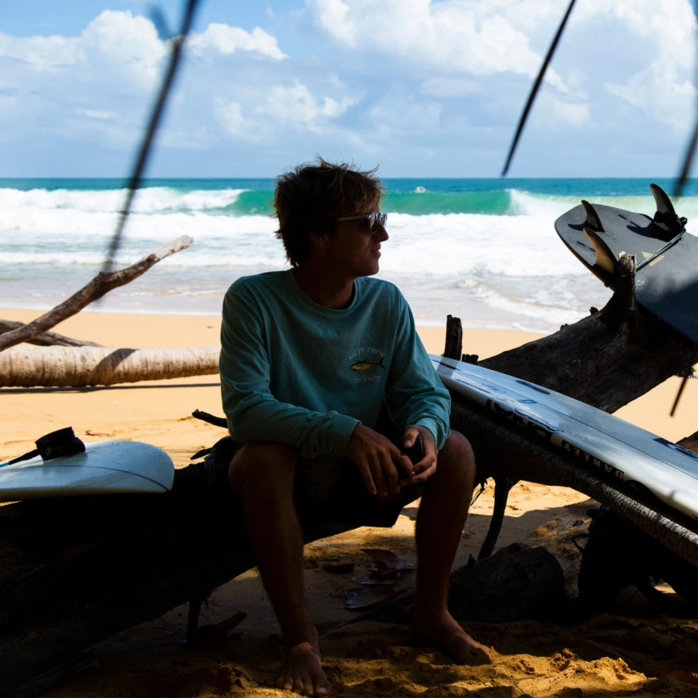 SALTY CREW AHI MOUNT LS TECH TEE Sage M