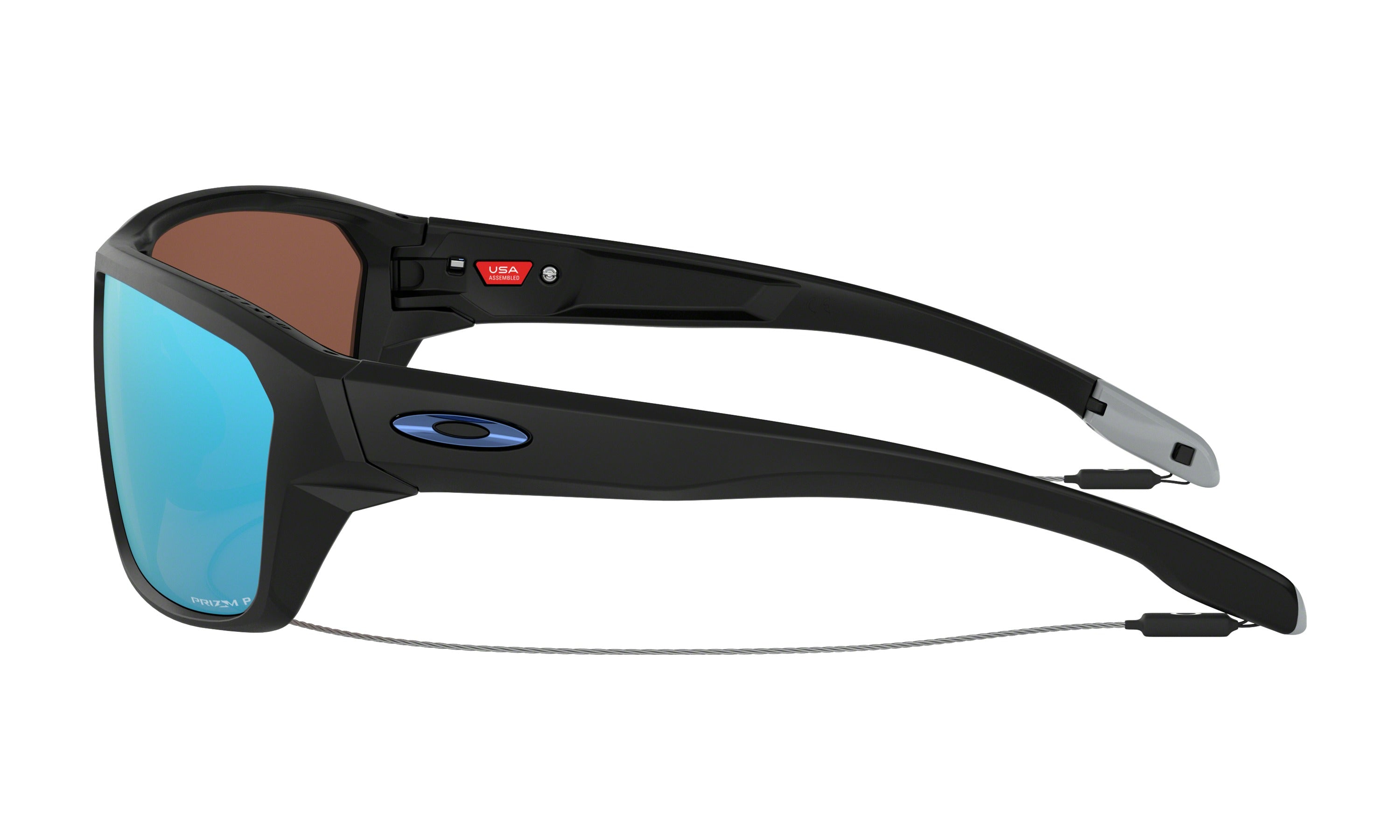 Oakley Split Shot Polarized Sunglasses Matte Black Prizm Deep Water Square