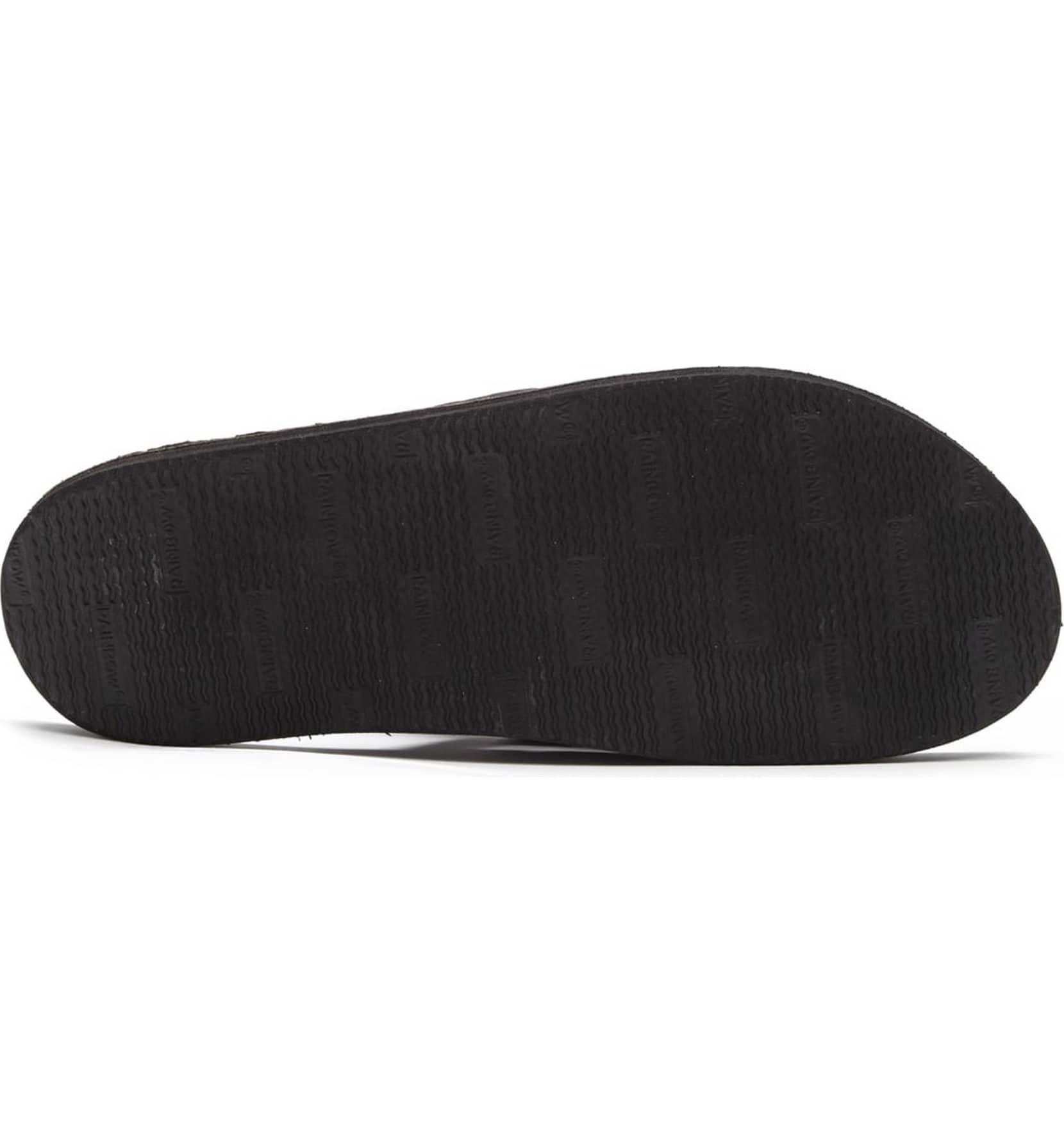 Rainbow Single Layer Leather Mens Sandal Classic Black XXL