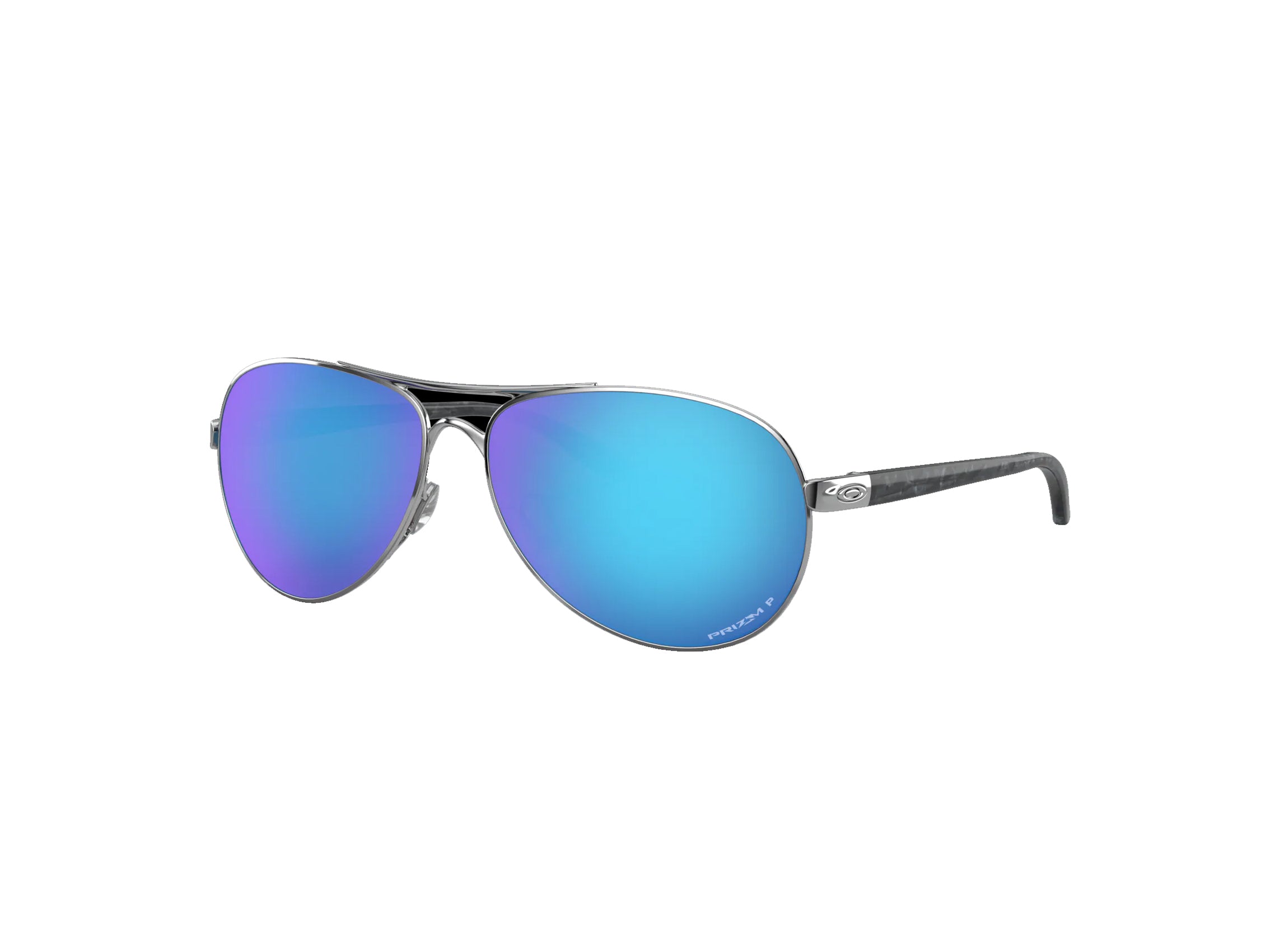 Oakley Feedback Polarized Sunglasses Polished Chrome Prizm Sapphire Aviator