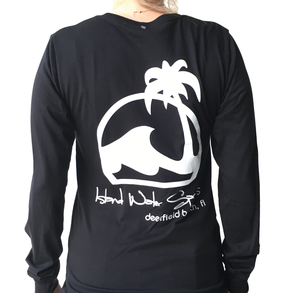 Island Water Sports Script L/S Tee Black-White S