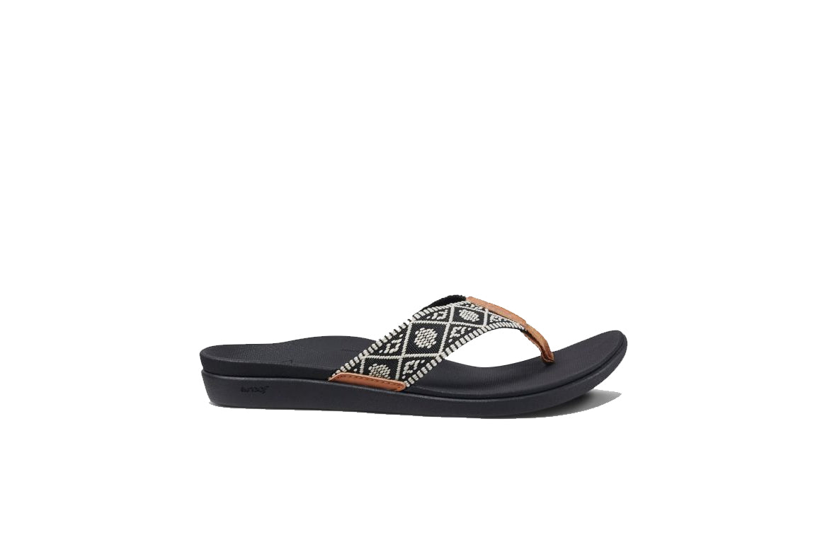 Reef Ortho Woven Womens Sandal BLW-Black-White 6