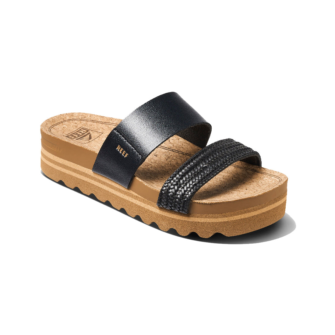 Reef Cushion Vista Hi Womens Sandal Black Braid 9