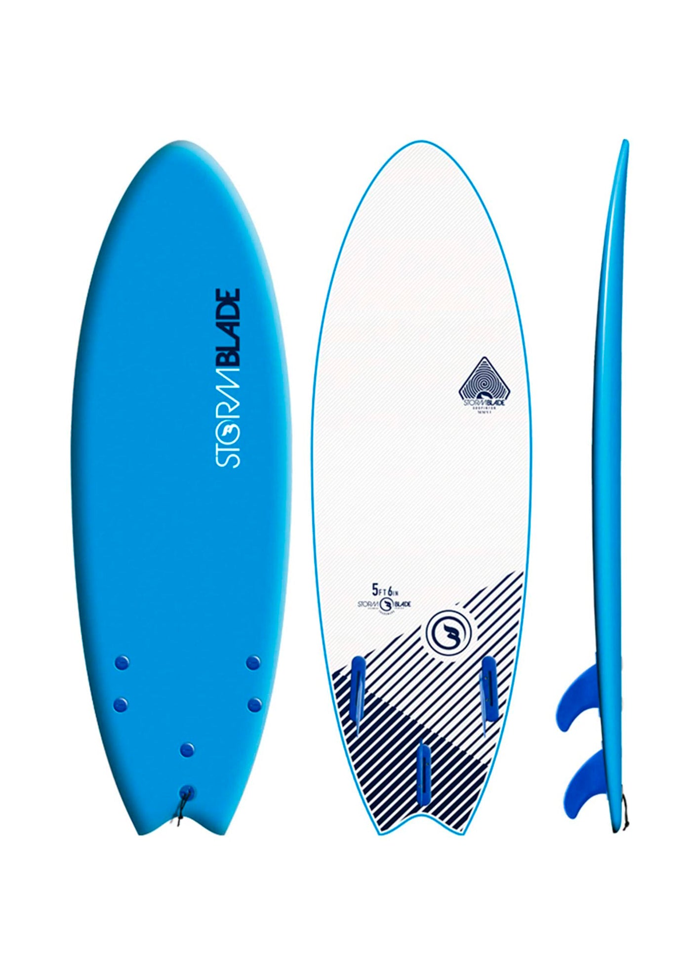 Storm Blade Swallow Tail Surfboard Azure Blue 5ft6in