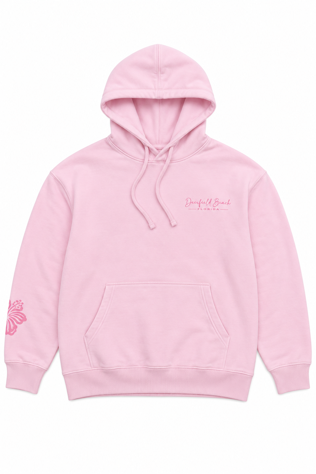 Forever Chasing Sunsets Embroidered Hoodie DFB-BabyPink L
