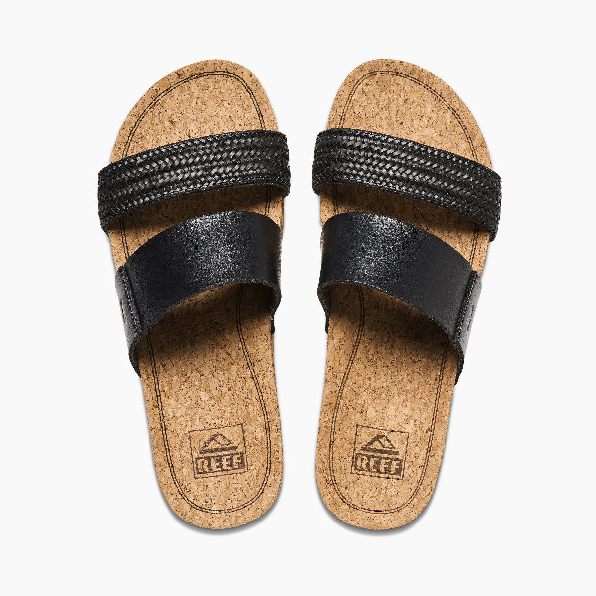 Reef Cushion Vista Hi Womens Sandal Black Braid 8.5
