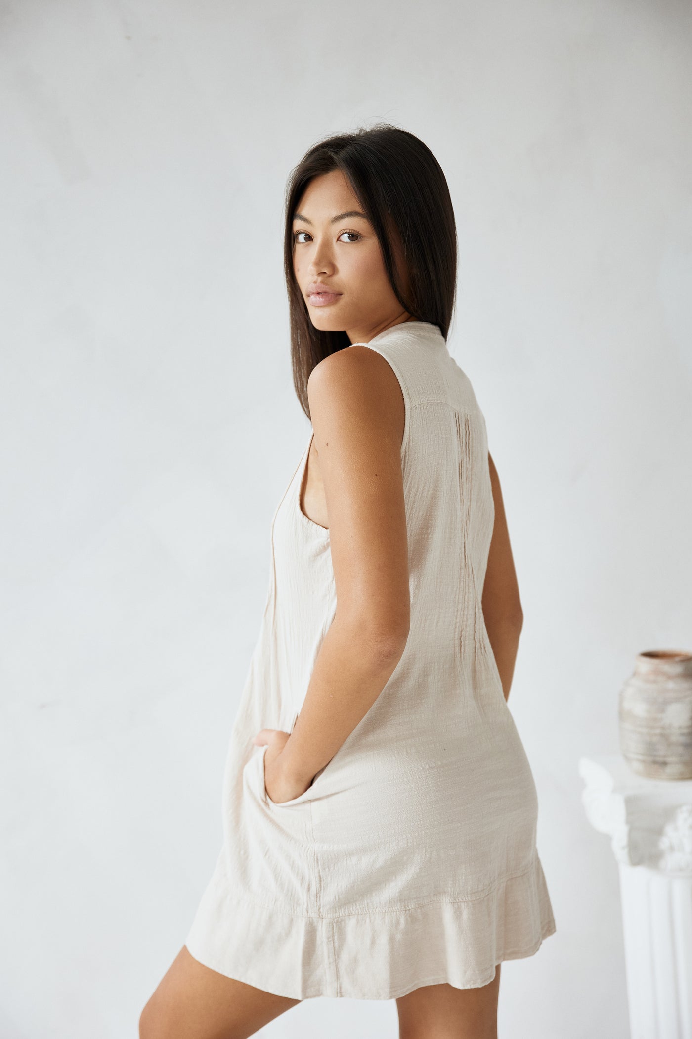 Blanco Suza Mini Dress Beige XXL