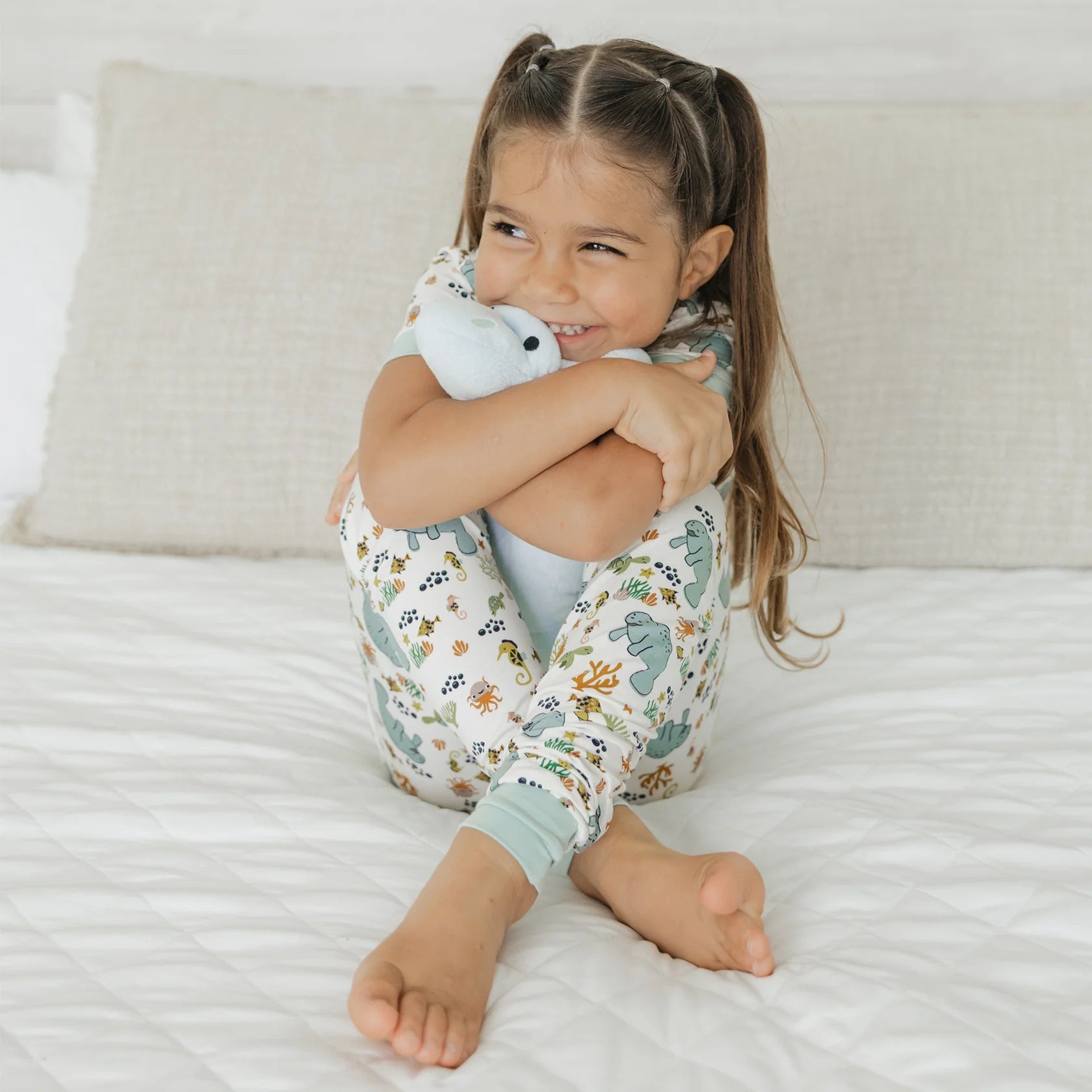 Emerson Manatee SS Pajama Set White/Multi 4/5T
