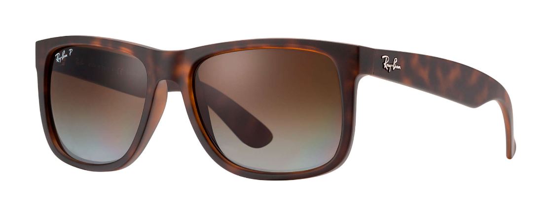 Ray Ban Justin Polarized Sunglasses HavanaRubber Brown Gradient Wayfarer