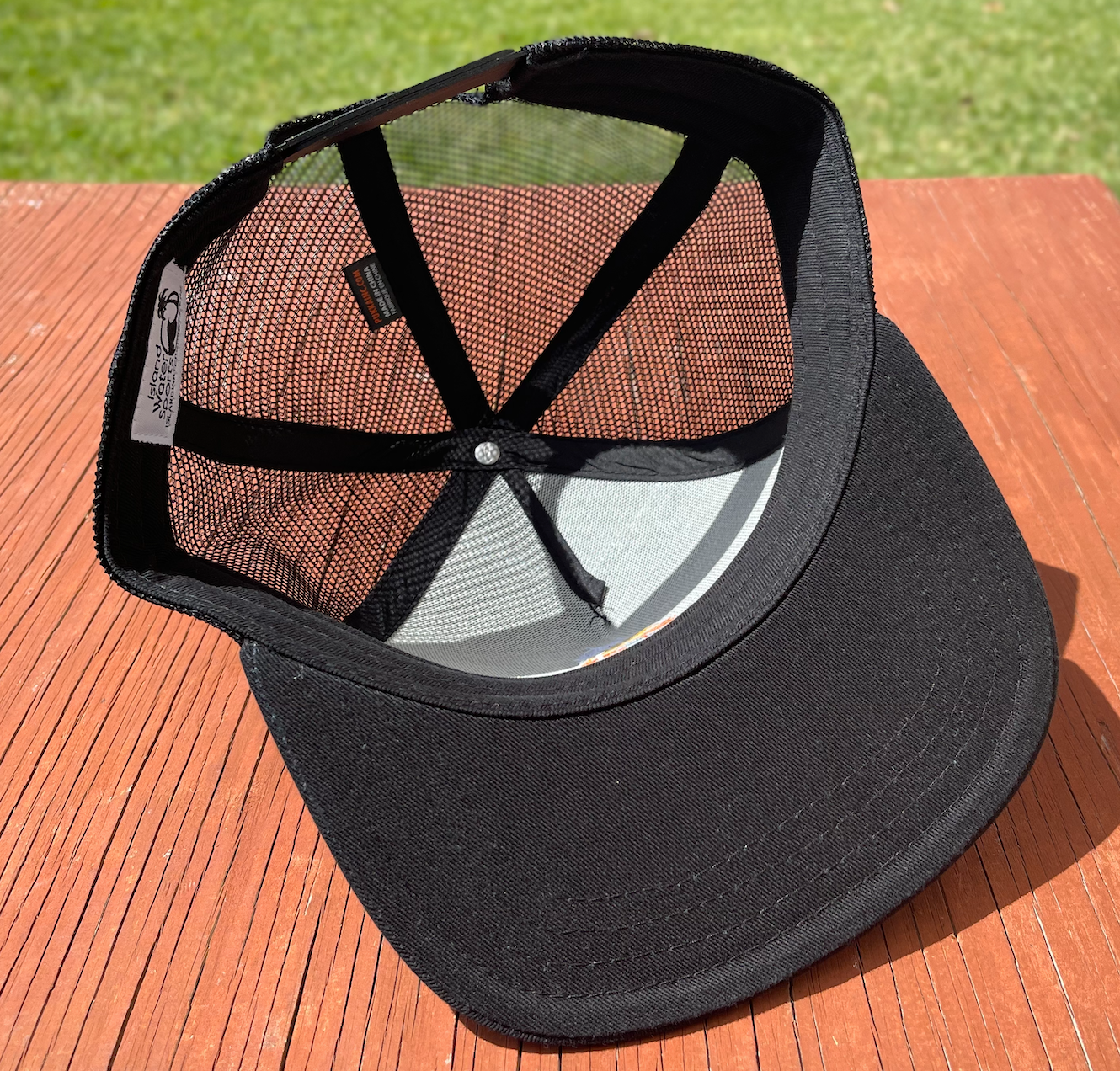 Island Water Sports Sunrise Palm Trucker Hat Black OS