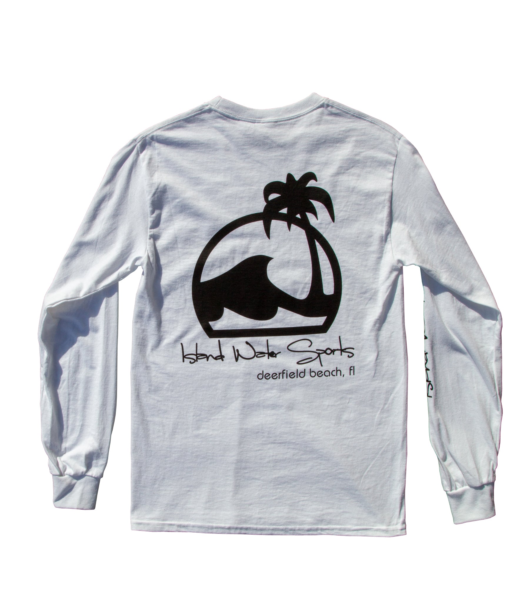 Island Water Sports Script L/S Tee White-Black XXL