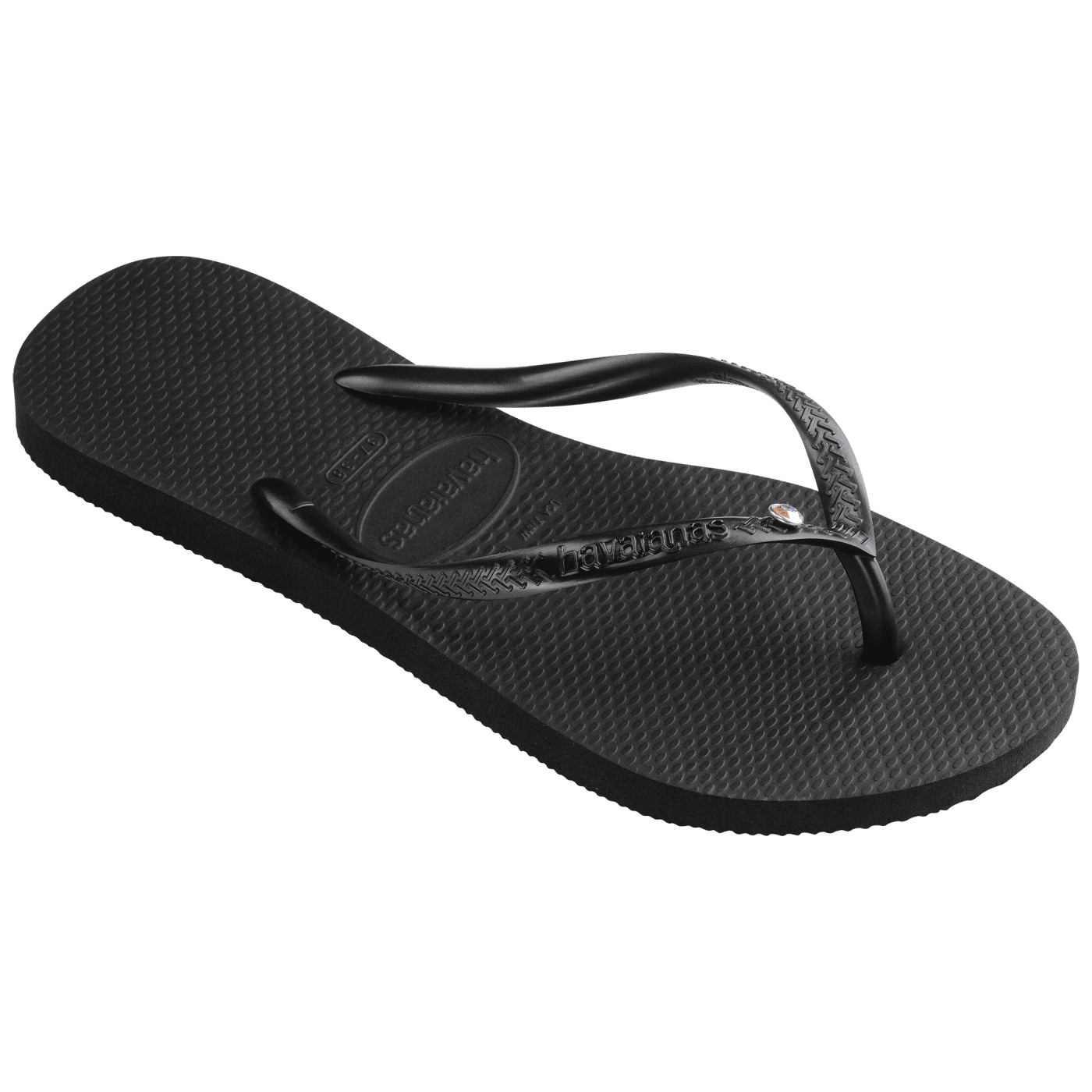 Havaianas Slim Crystal SW 2 Womens Sandal 0090-Black 9